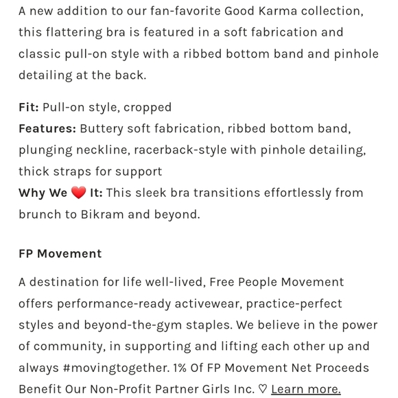 Nwot Free People Movement Good Karma Plunge Bra - Picture 5 of 12